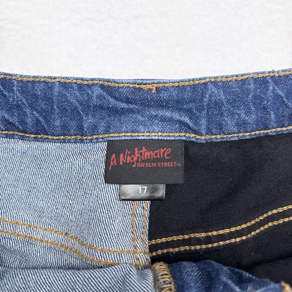Nightmare On Elm Street Freddie Kruger Denim Shorts Hot Topic Goth Punk Horror - Picture 6 of 9
